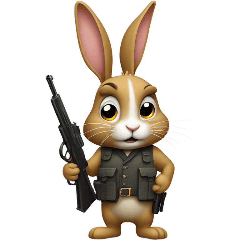 rabbit with gun emoji