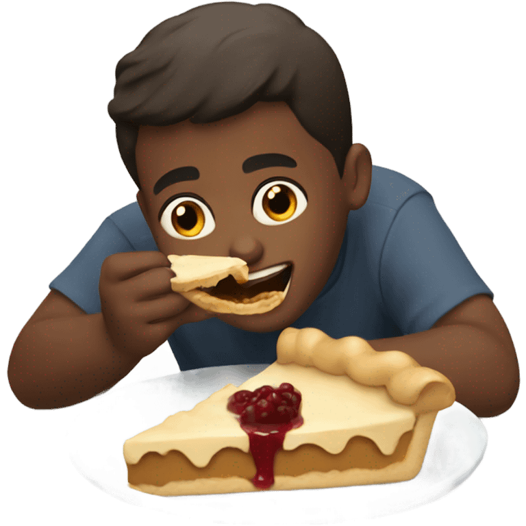 Boy eating pie  emoji