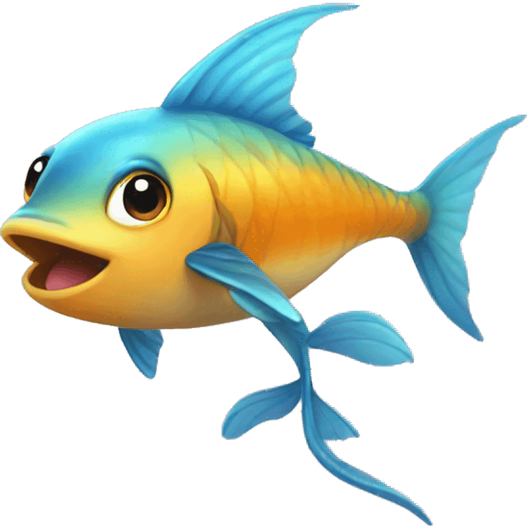 Cute flying fish  emoji