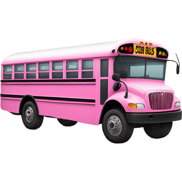 Realistic pink school bus emoji