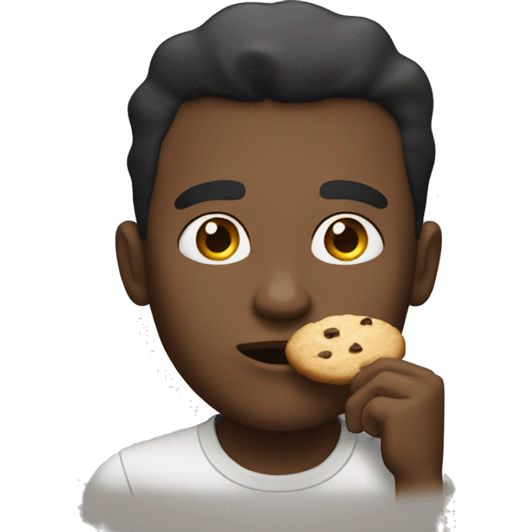 strong white man eating cookie emoji