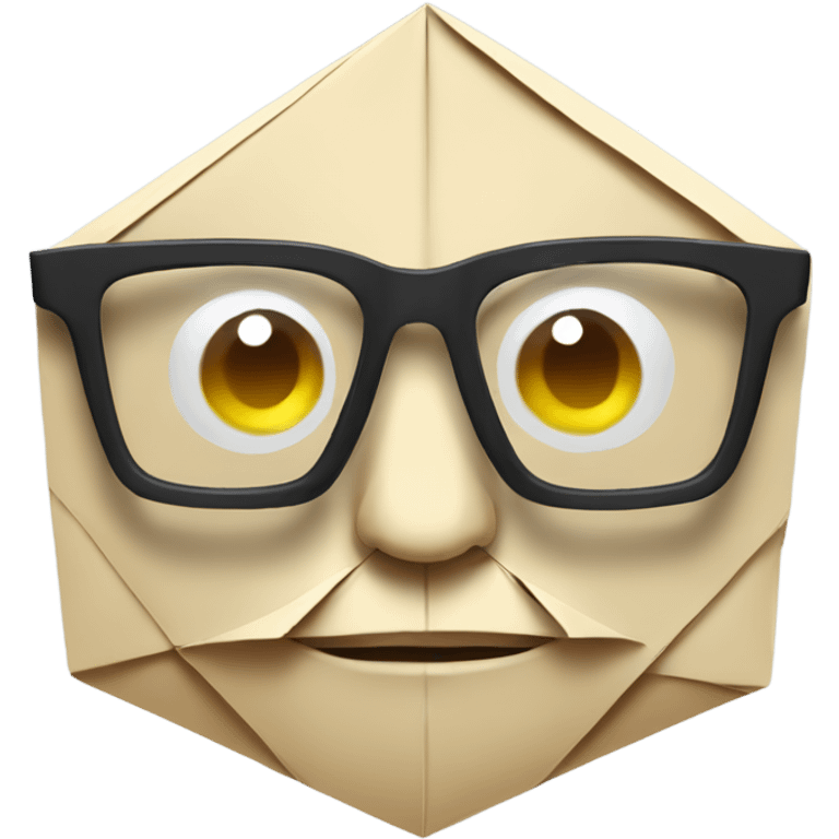 Origami with glasses emoji