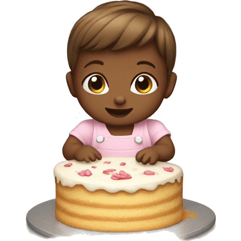 Baby making cake emoji