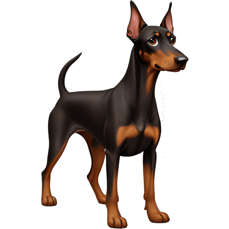 A standing Dobermann in Brown, very cute  emoji