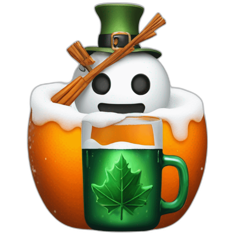 Schneemann mit einem jägermeister emoji