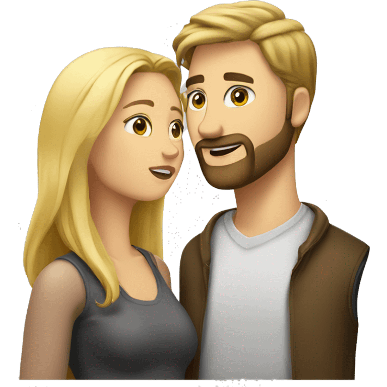 blond-hair-woman-and-brown-hair-short beard-man-kisses emoji