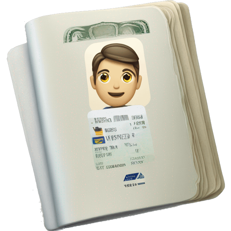 Opened Passport and with visa inside   emoji