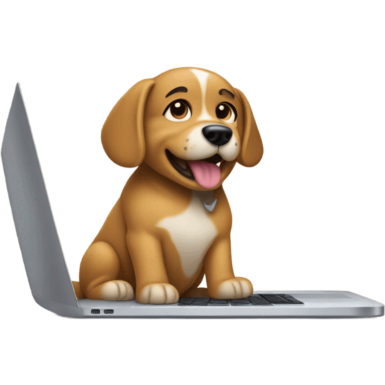 The dog works on a mac emoji