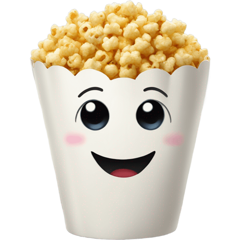 Smiling popcorn emoji