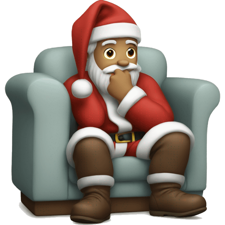 Santa watching tv emoji