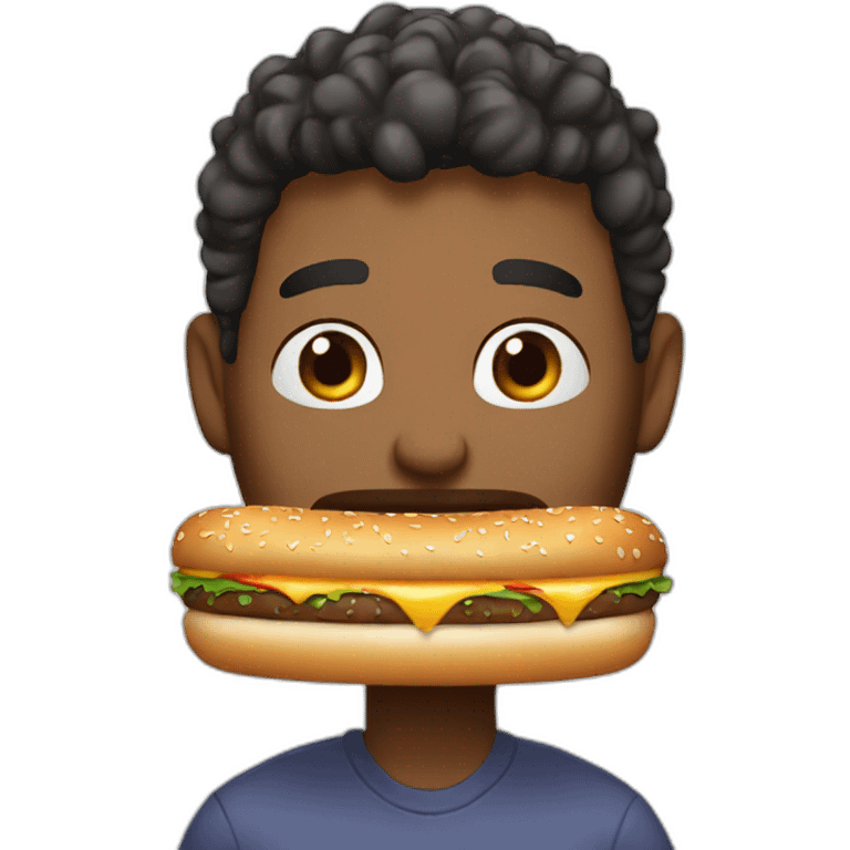 Boyfriend FNF eating hamburger emoji