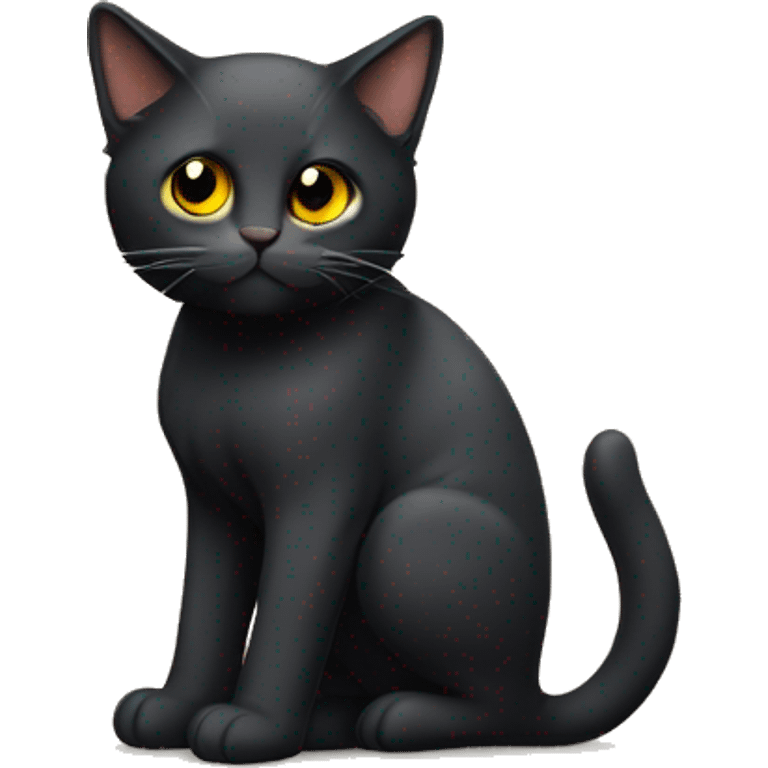 Gato negro acicalándose  emoji