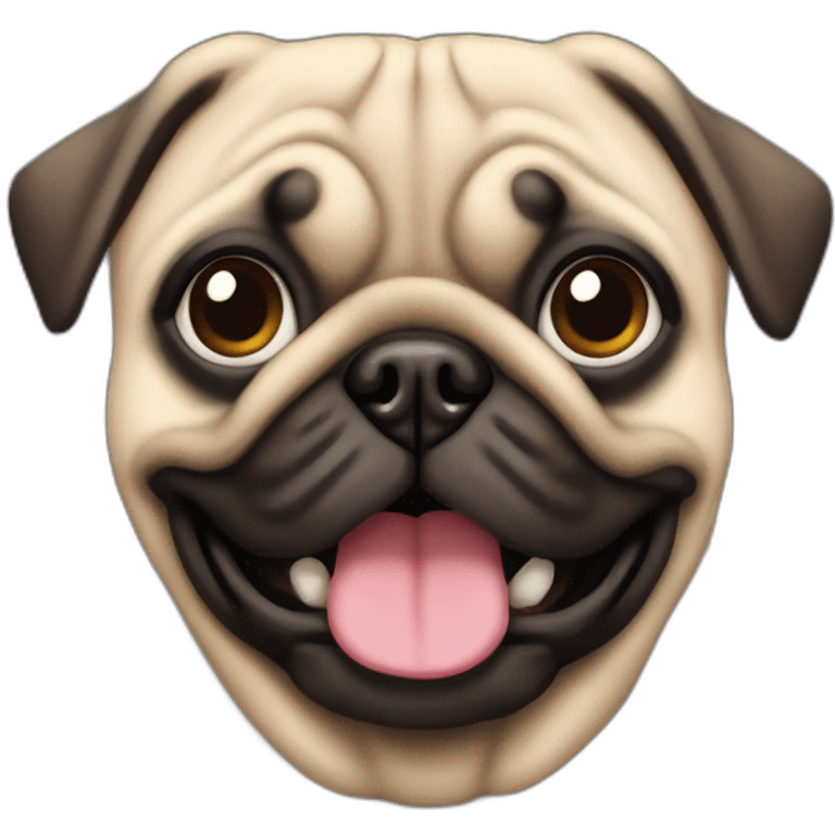 Crea un Pug con cara de preocupado  emoji