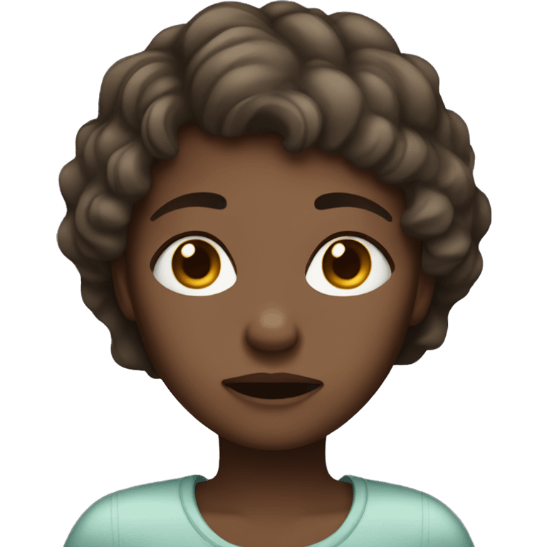  cute woman dark skin woman with brown short hair crying emoji