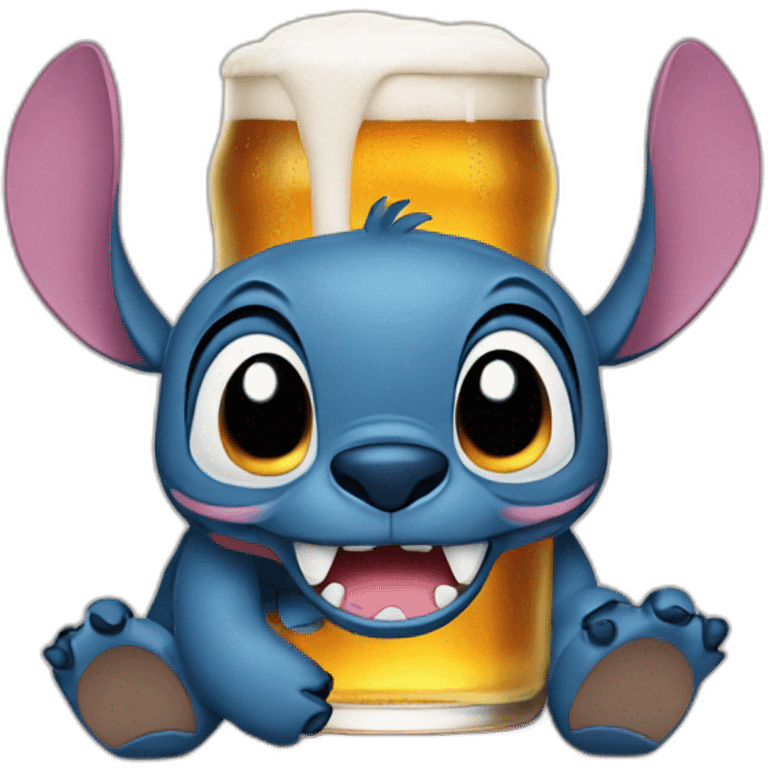 Stitch with beer emoji