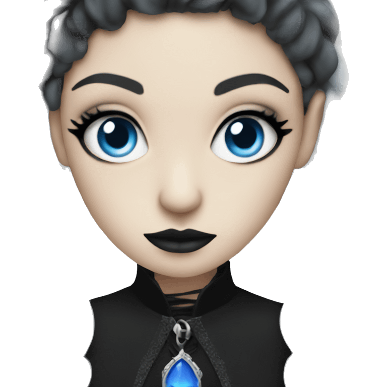 Goth lady with blue eyes emoji