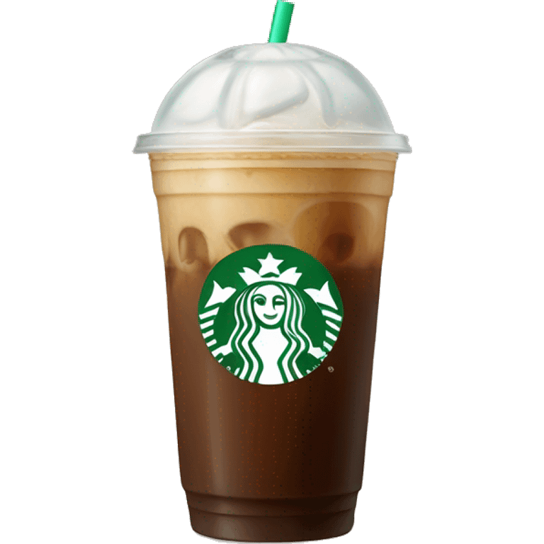 Starbuck ice coffee with ice cubes emoji