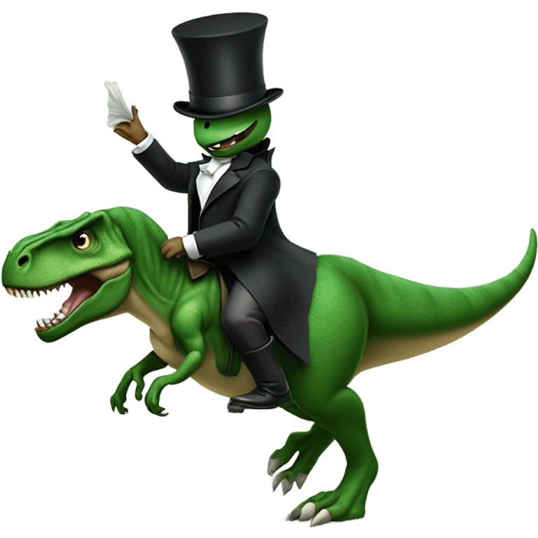 Magician riding T. rex emoji