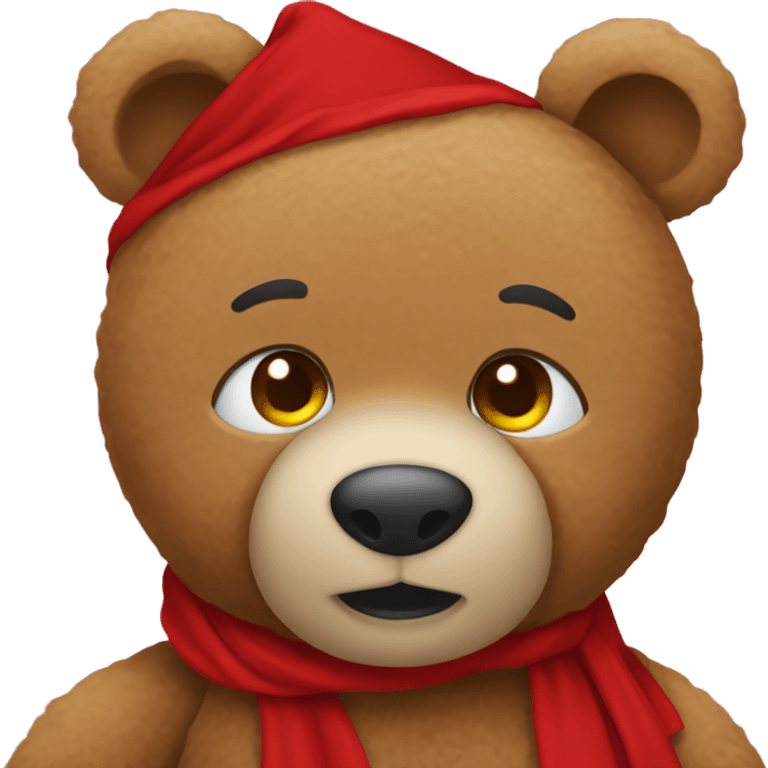 Teddy wearing red skarf emoji