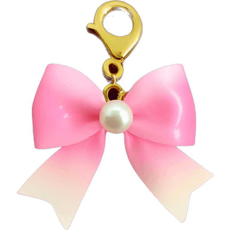 light pink bow ombre with a pearl charm emoji