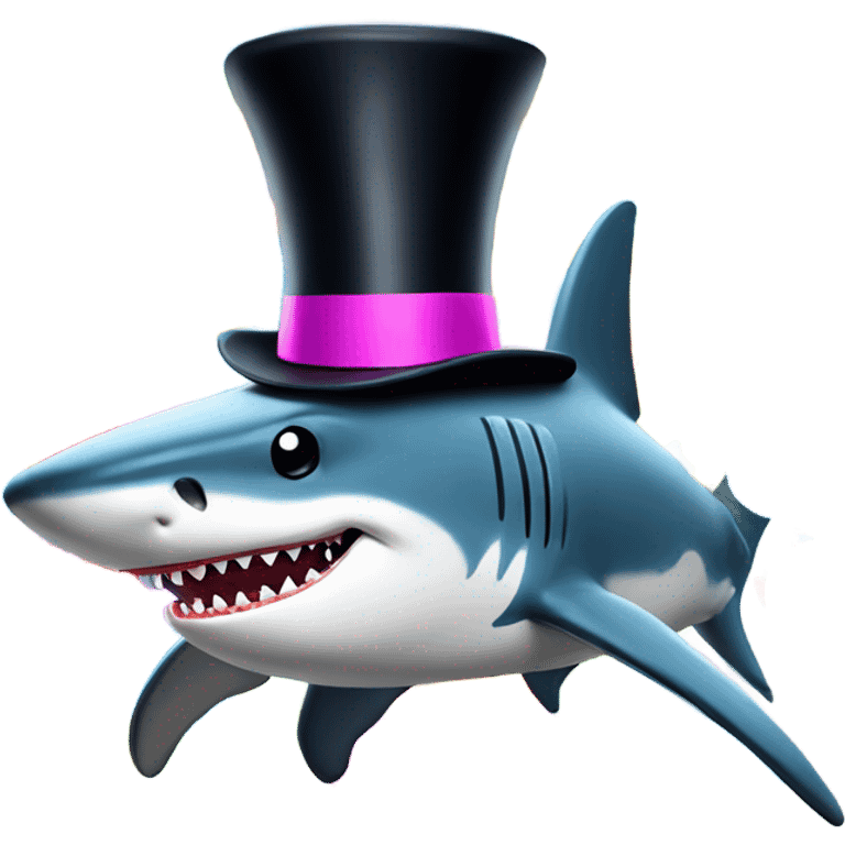 Shark with a top hat with balls emoji