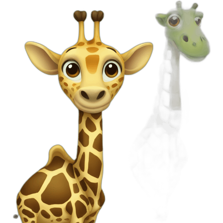 Girafe et tortue emoji