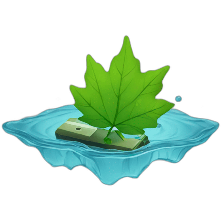 small-leaf-floating-on-water-block-and-security-ptz-camera-behind emoji