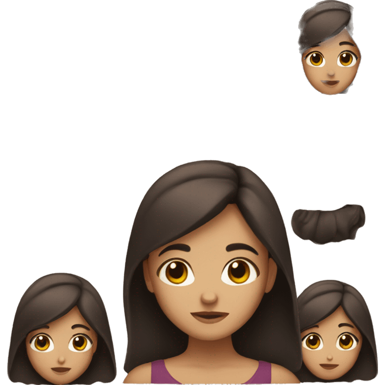 Girl with dark Brown eyes and dark Brown hair emoji