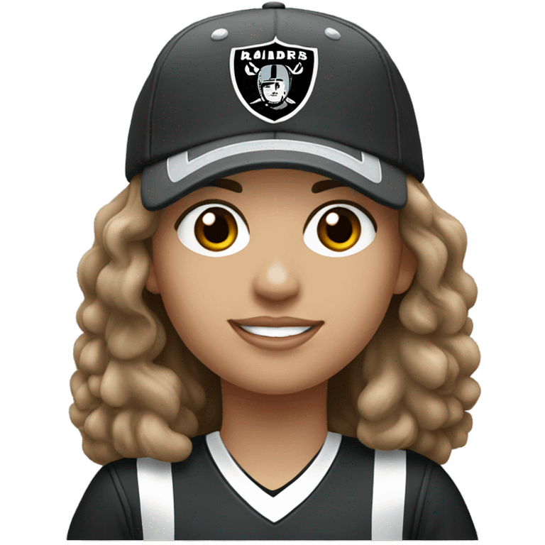 Raiders fan white female with brown hair  emoji