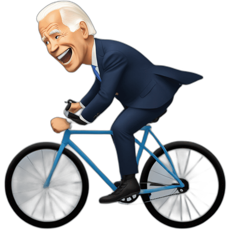 joe biden in a bycicle falling emoji