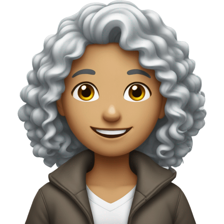 Silver curly hair white girlwith thumb up emoji