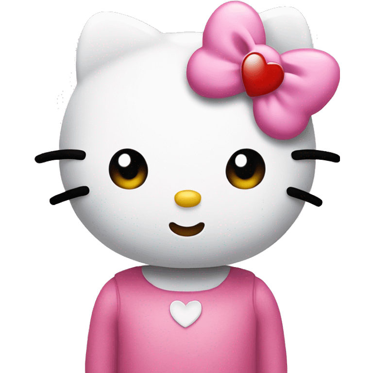 Hello kitty with a heart emoji