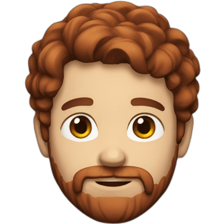 Brad with a beard and dark red hair emoji