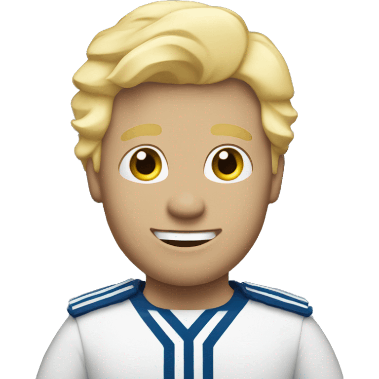 Male with blonde hair waving hand to say hello with a Scotland flag in the background  emoji