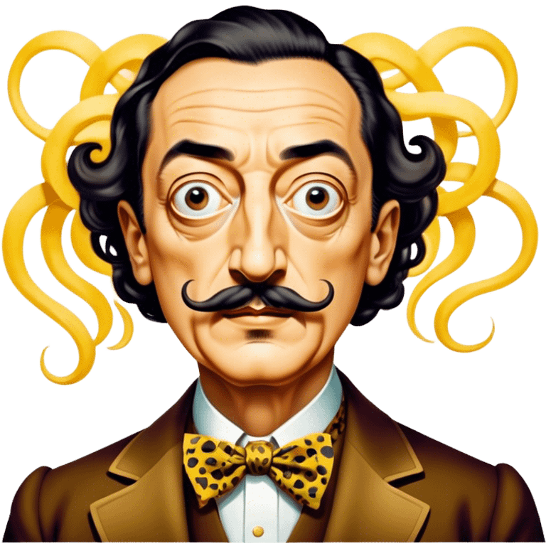 Cinematic Realistic portrait of Salvador Dalí, depicted as a surrealist artist with eccentric, expressive features and his iconic mustache, rendered with vibrant, imaginative lighting and richly detailed period attire that capture his avant-garde essence. emoji