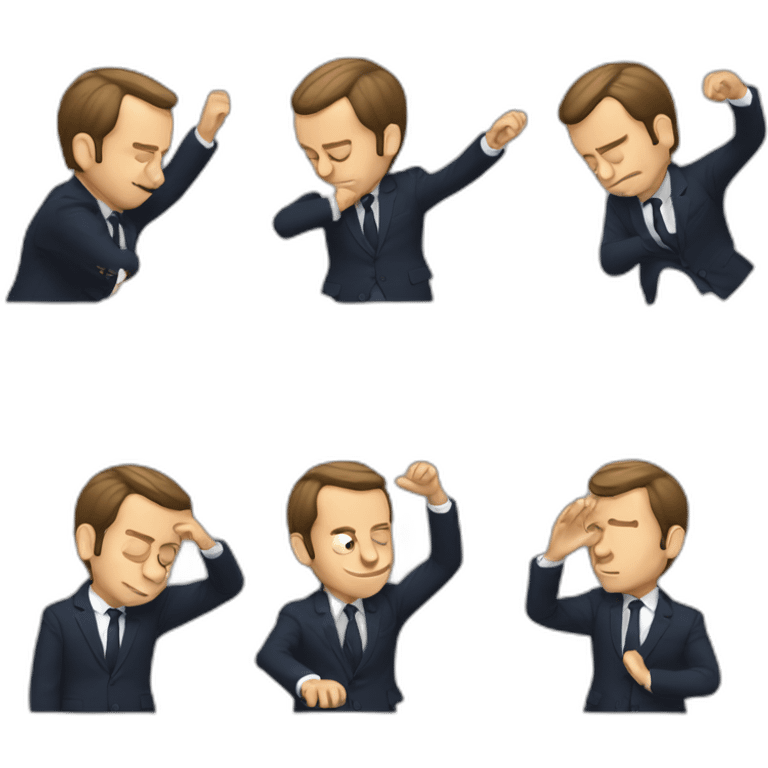 Macron qui fair un dab emoji