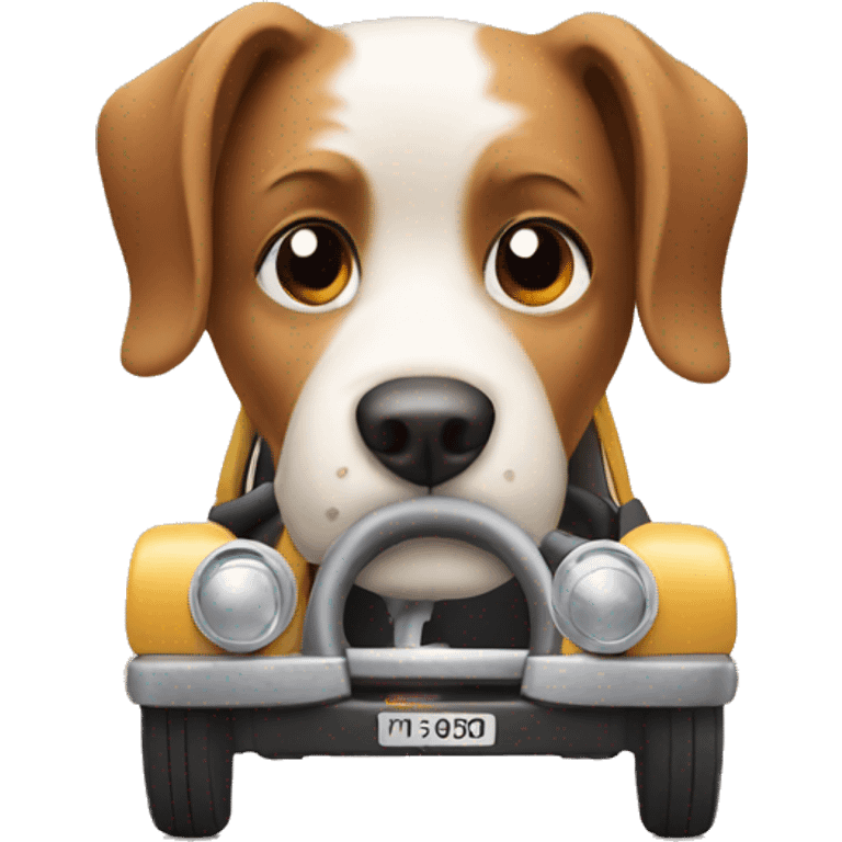 Dog driving  emoji