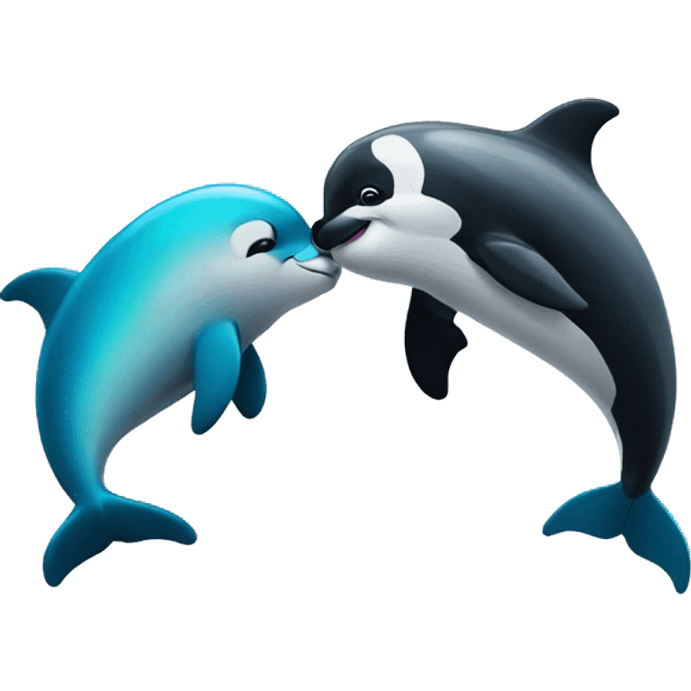 Panda kissing dolphin emoji