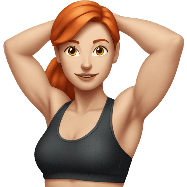 fit redhead in a gym  emoji