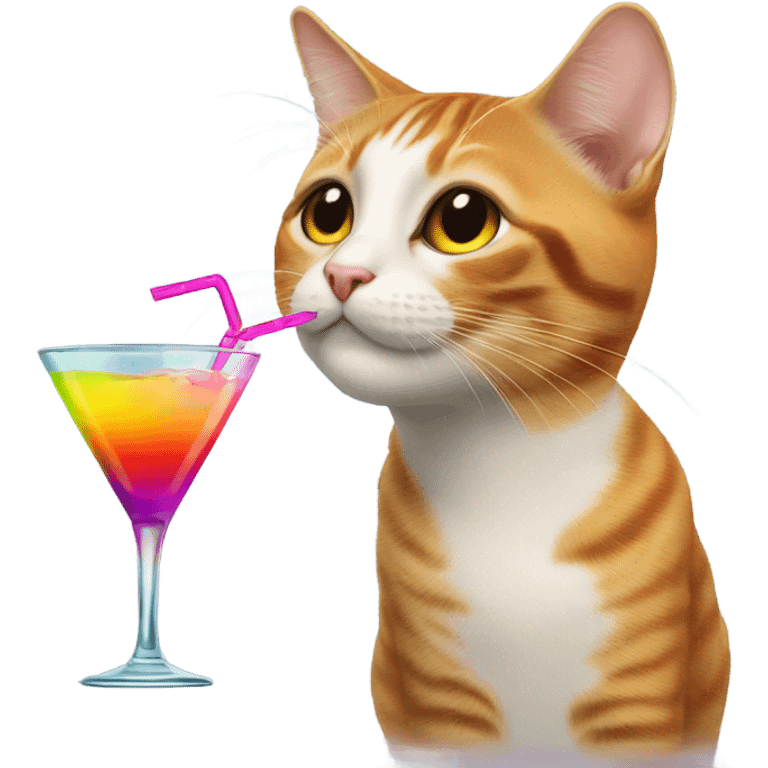 Cat drinking a cocktail emoji