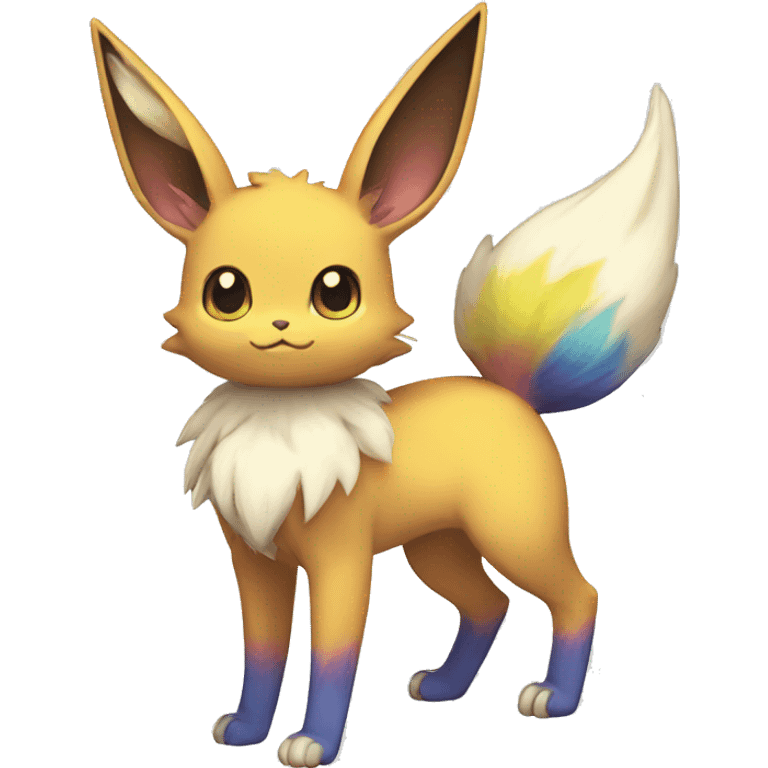 Colorful Kawaii Eeveelution-Cute-Pokémon-fusion full body emoji