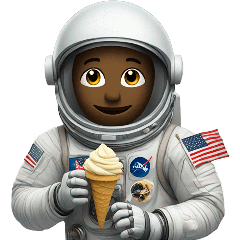 Astronaut eating ice cream emoji