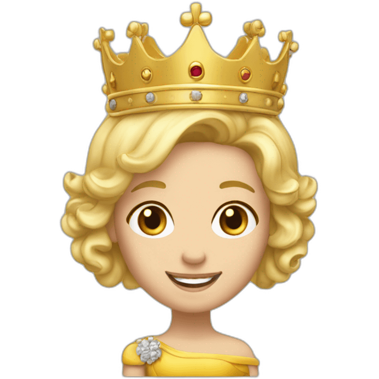 Goldene Krone mit Queen beschrifftet weiße Hautfarbe blond emoji