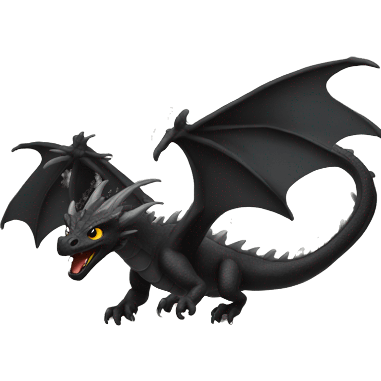 black dragons flying out of book emoji