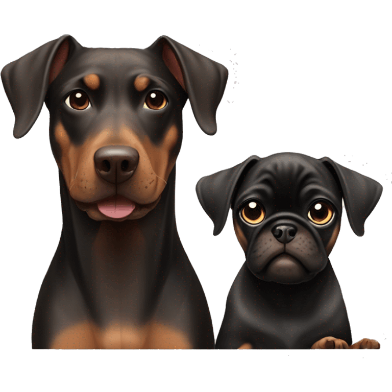 Doberman and pug emoji