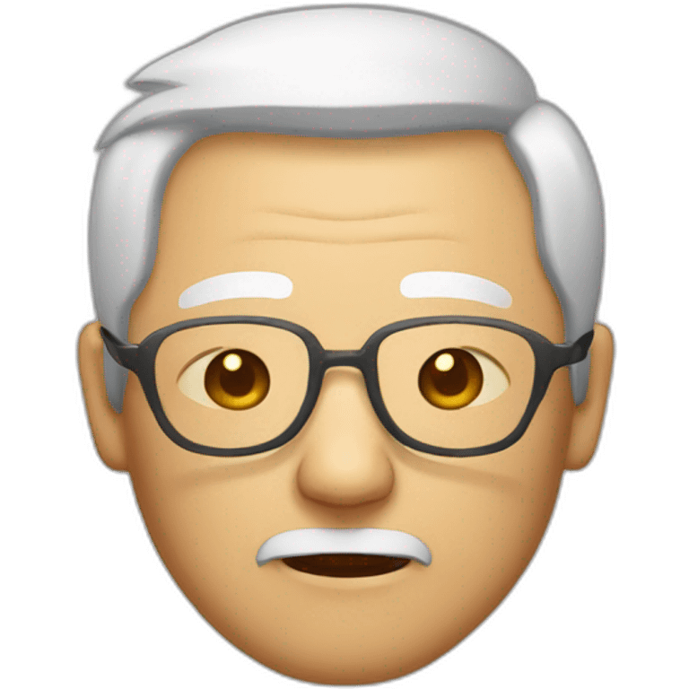 Sleepy Chinese senior man wear glasse emoji