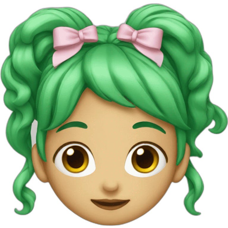 Girl with green hair emoji