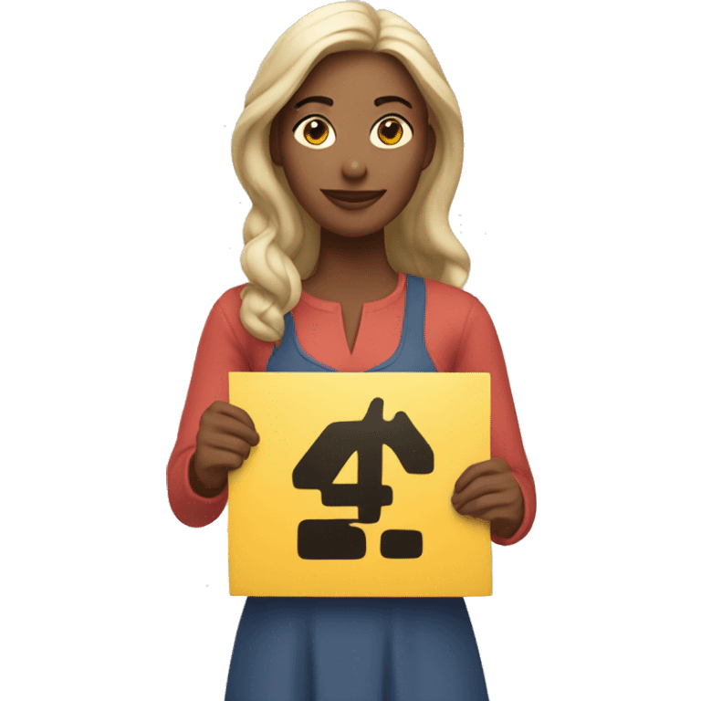 Woman holding 4b movement sign emoji