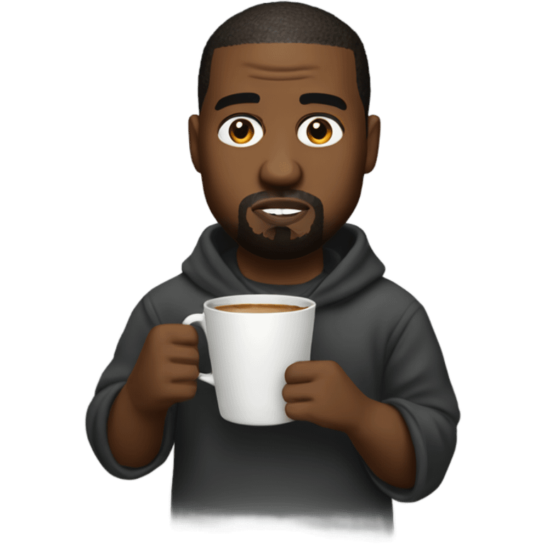 kanye west holding a cup emoji