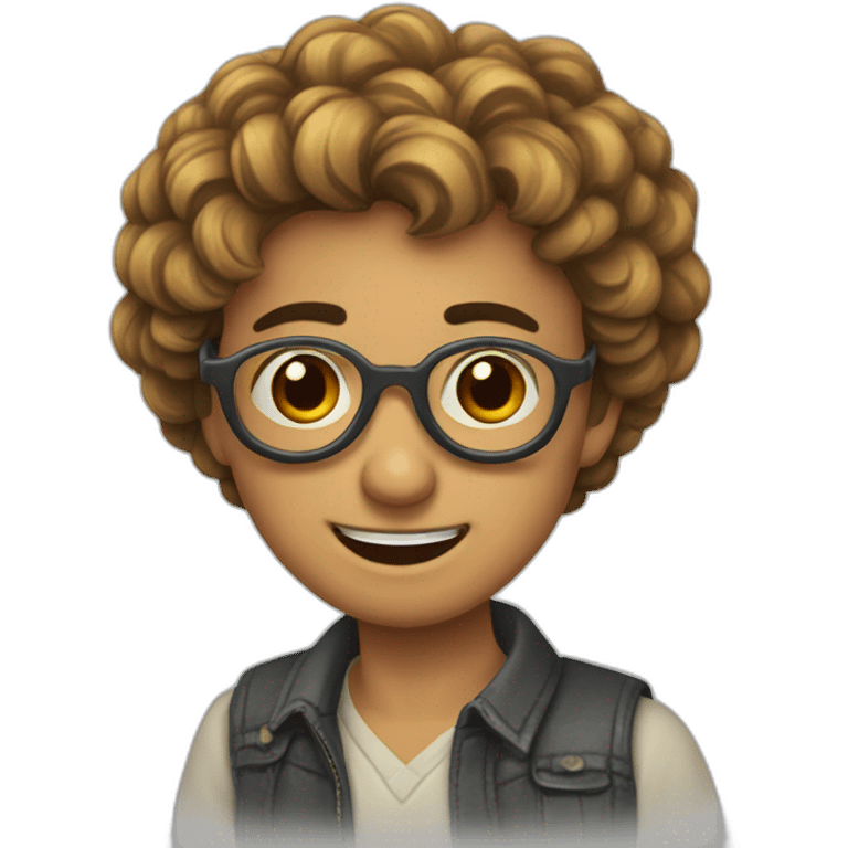 Chico perilla, gafas y pelos pincho  emoji